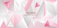 Abstract geometric background with pink and white triangles Royalty Free Stock Photo